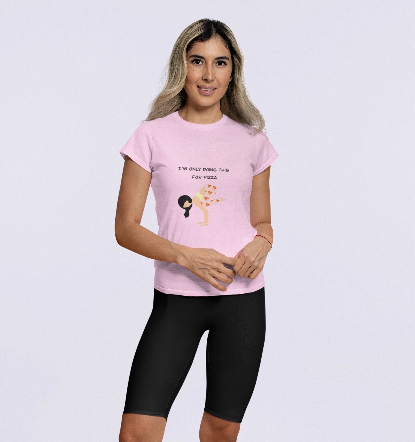 I’m only doing this for PIZZA. Yoga T-shirt